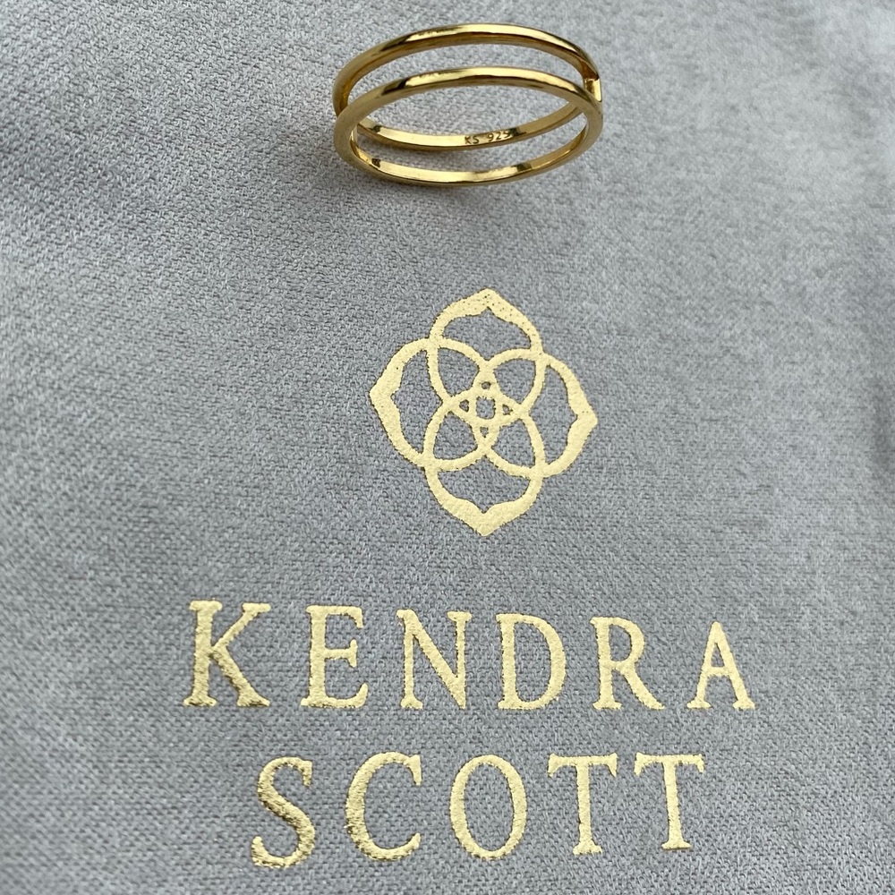 Bennett Double Ring In 18k Gold Vermeil, Size 8